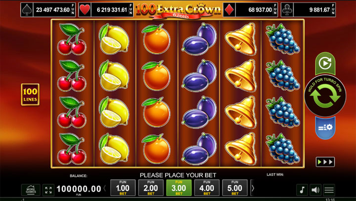 สล็อต 100 Extra Crown 6 reels